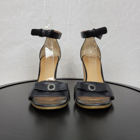 Marc by Marc Jacobs Logo Disc Womens Sandals Size 9 Black Cork Leather Wedge - Picture 8 of 16